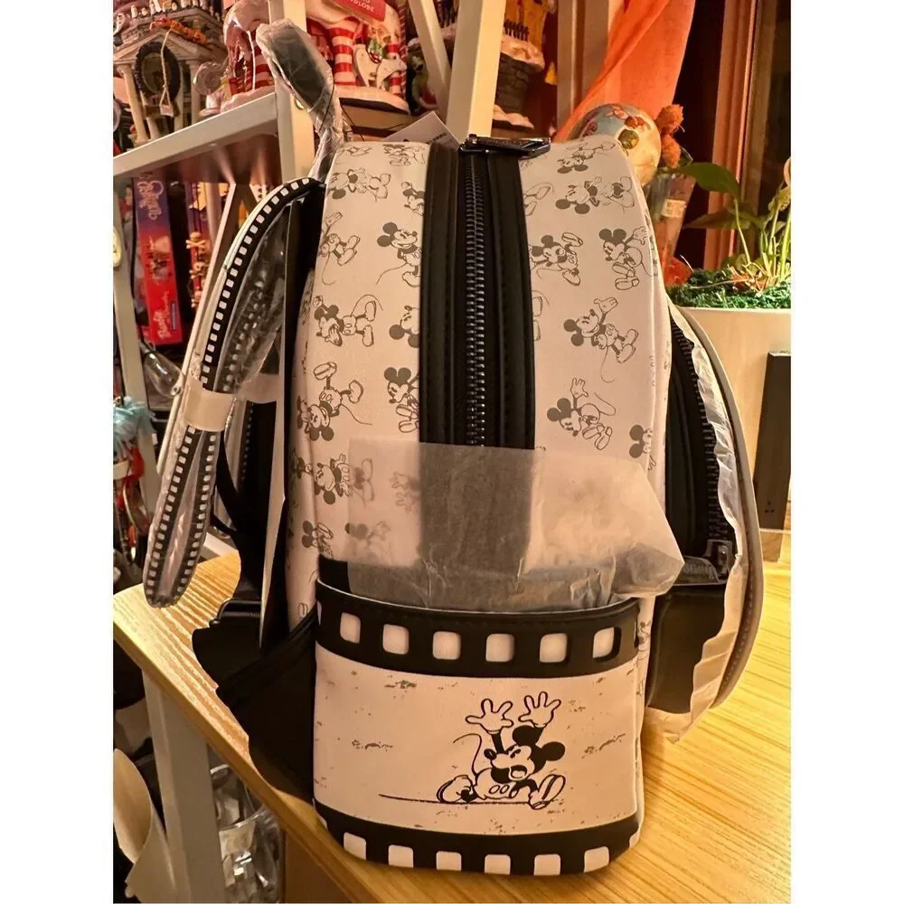 Disney Mickey Mouse Steamboat Willie Loungefly Mini Backpack + Wallet Disney100